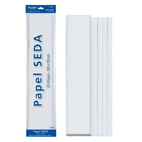 Papel seda 25 hojas, 50x70 cm, blanco