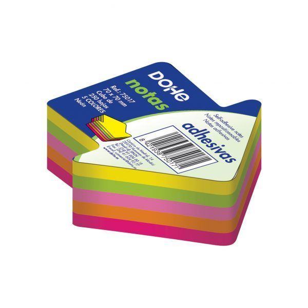 Cubos de notas adhesivas forma de "flecha" - 70 x 70 mm - 250 hojas