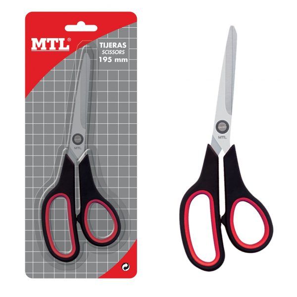 Tijera Plast. 19 Cms Negro/Rojo