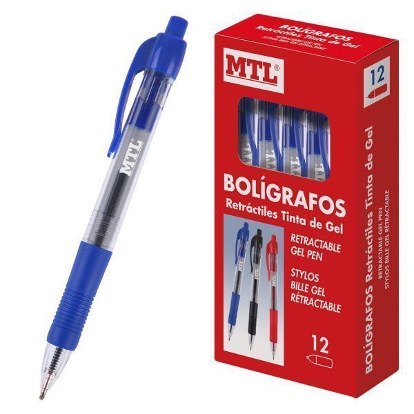 Retràctil amb grip - BLAU - Gel