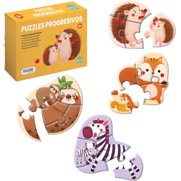 Pack Puzzles Progresivos Infantiles - 4 Puzzles de 4 y 5 Piezas