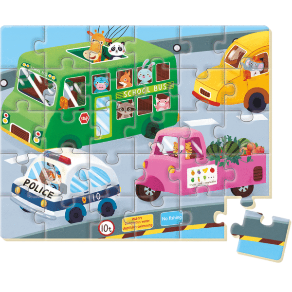 Puzzle Progresivo Infantil 30 Piezas - Vehículos