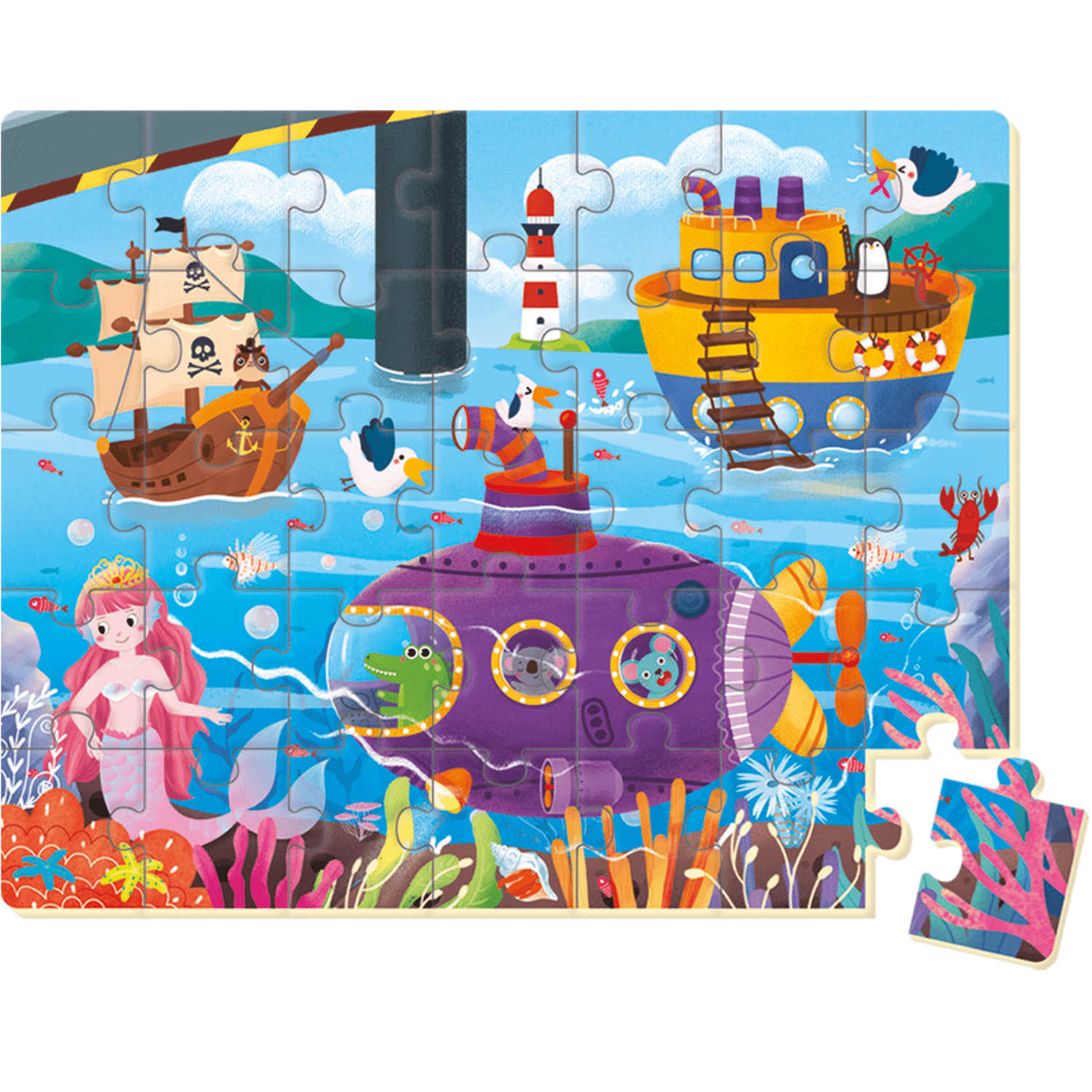 Puzzle Progresivo Infantil 35 Piezas - Mar