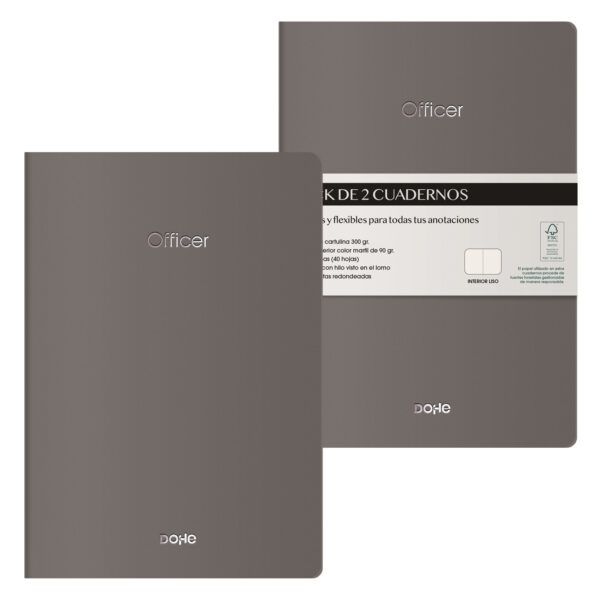 Quadern A5 cosit Pack 2 u - GRIS