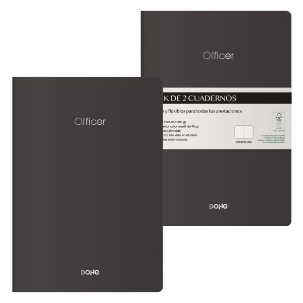 Quadern A5 cosit Pack 2 u - NEGRE