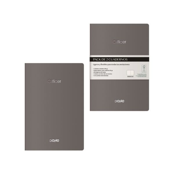 Quadern A6 cosit Pack 2 u - GRIS