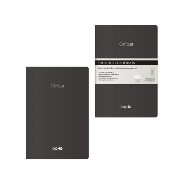 Quadern A6 cosit Pack 2 u - NEGRE
