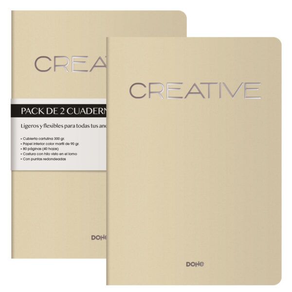 Quadern A4 cosit Pack 2 u - BEIGE