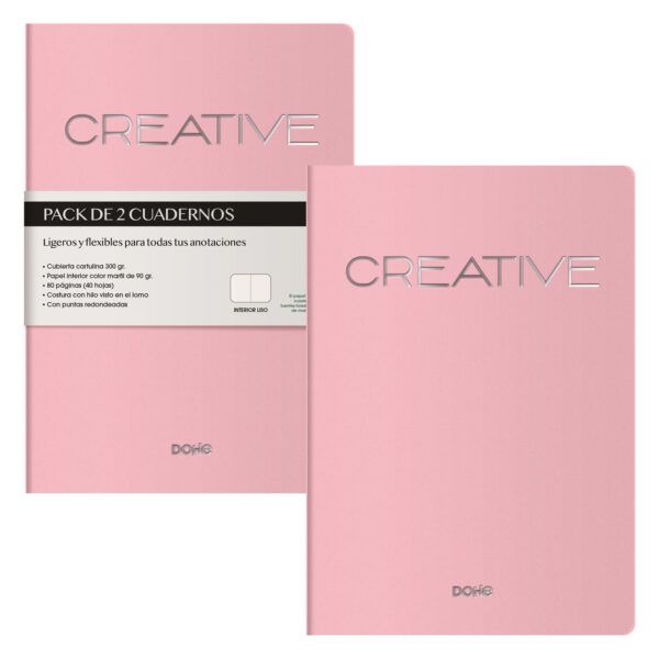 Quadern A5 cosit Pack 2 u - ROSA