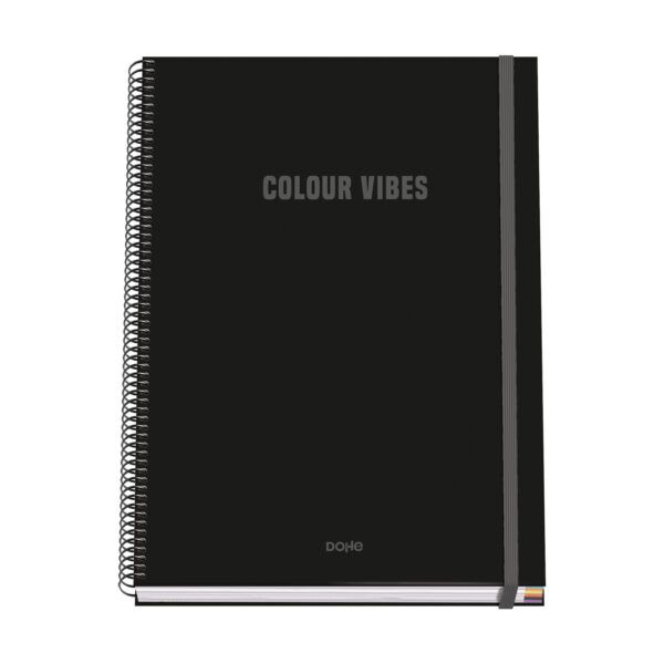 Cuaderno espiral Tapa dura 100 hojas - NEGRO - A4