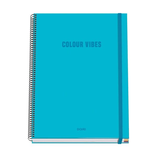 Cuaderno espiral Tapa dura 100 hojas - CYAN - A4