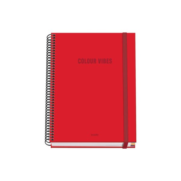 Cuaderno espiral Tapa dura 100 hojas - ROJO - A5