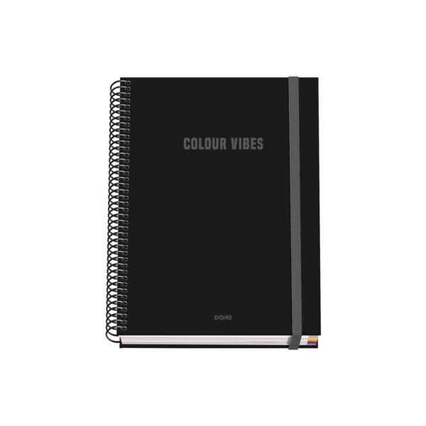 Cuaderno espiral Tapa dura 100 hojas - NEGRO - A5
