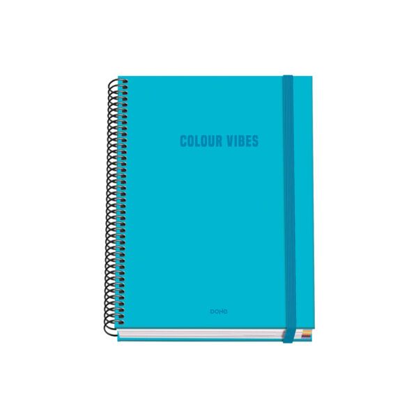 Cuaderno espiral Tapa dura 100 hojas - CYAN - A5