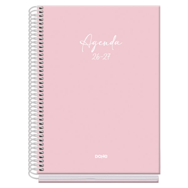 Agenda Escolar Espiral Día Página - ROSA - A5
