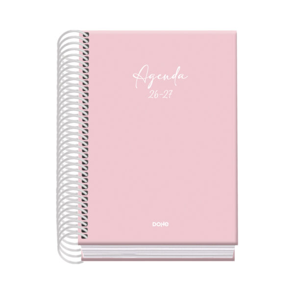 Agenda Escolar Espiral Día Página - ROSA - A6