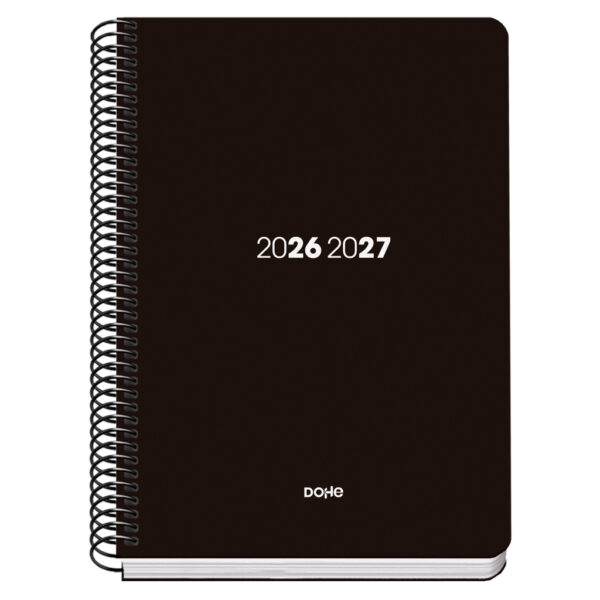 Agenda Escolar Espiral Semana Vista - NEGRO - A5