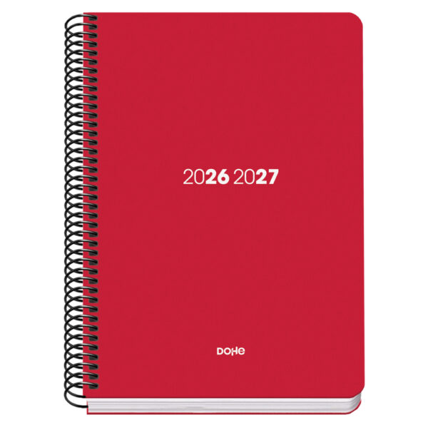 Agenda Escolar Espiral Día Página - ROJO - A5
