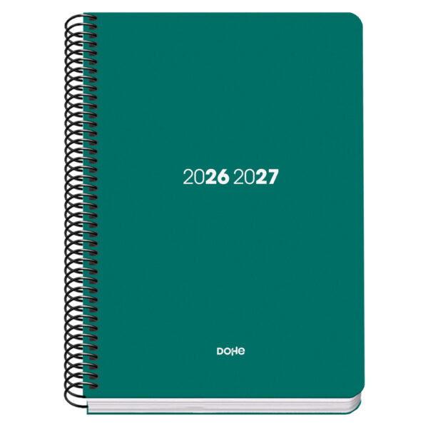 Agenda Escolar Espiral Día Página - VERDE - A5