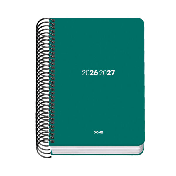 Agenda Escolar Espiral Día Página - VERDE - A6
