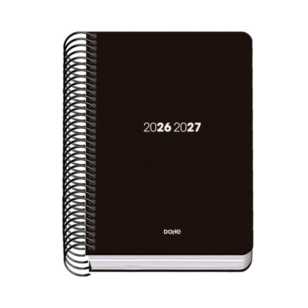 Agenda Escolar Espiral Día Página - NEGRO - A6