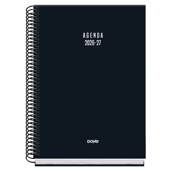 Agenda Escolar Espiral Semana Vista - NEGRO - A5
