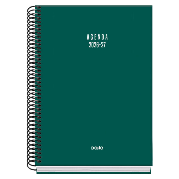 Agenda Escolar Espiral Día Página - VERDE - A5