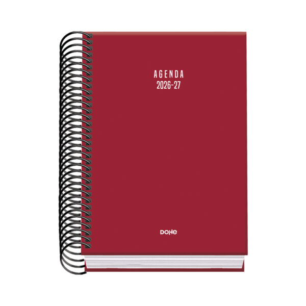 Agenda Escolar Espiral Día Página - BURDEOS - A6